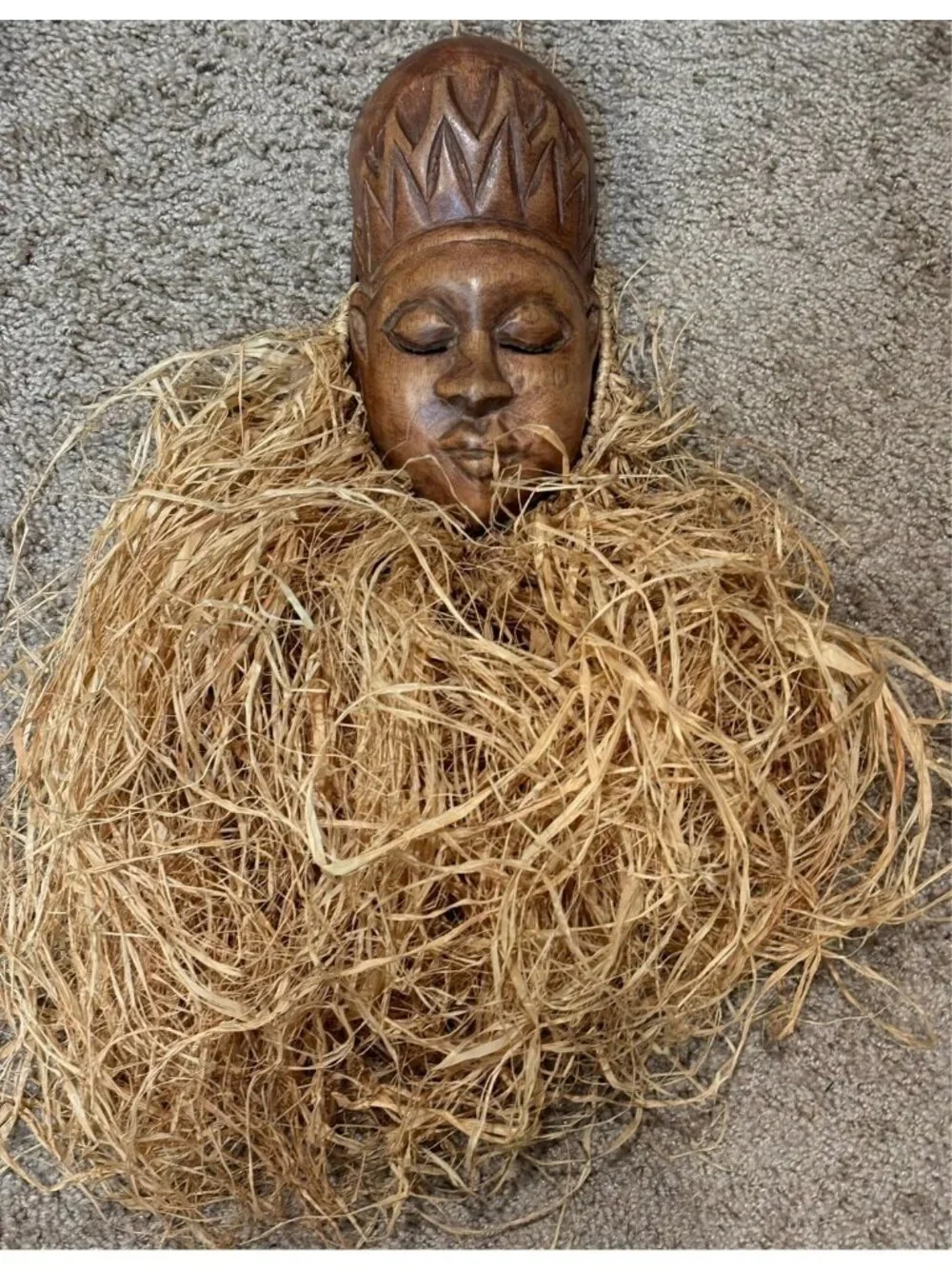 Vintage African Tribal Hand Carved Wood Mask